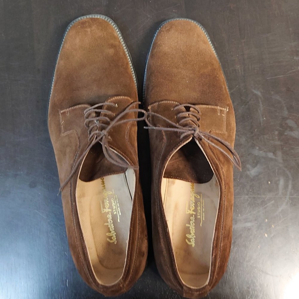 Salvatore Ferragamo Lace Up Suede Shoes